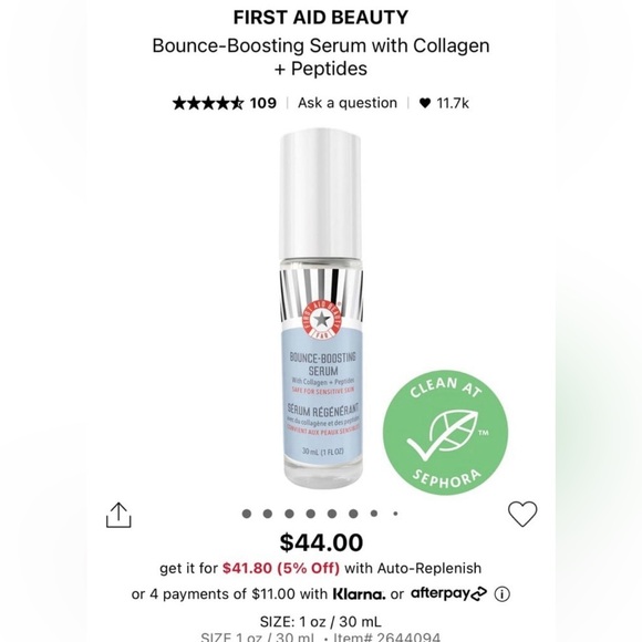 FIRST AID BEAUTY
Bounce-Boosting Serum with Collagen + Peptides NIB - Picture 7 of 11
